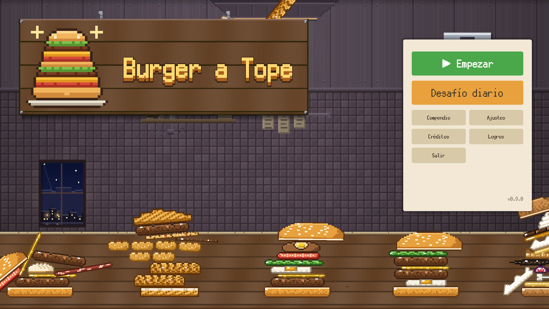 Pantalla de título de Burger a Tope